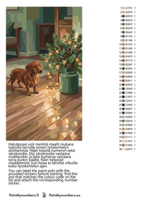 Thumbnail for Värikartta ja ohjeet - Dachshund and Pine Branches 40x70cm