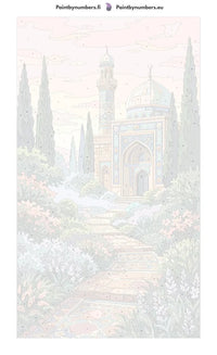 Thumbnail for Numeroitu kangas - Mosque and Garden Path 40x70cm