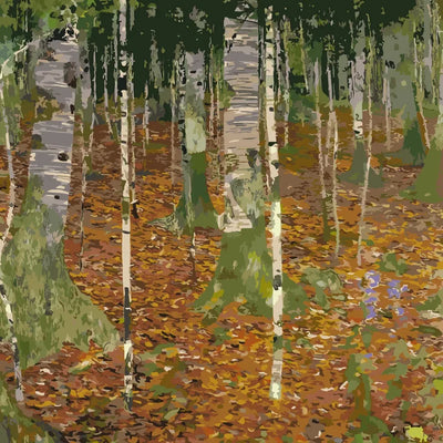 Birch Forest numeromaalaus - Gustav Klimt