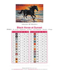 Thumbnail for Black Horse at Sunset timanttimaalauksen värikartta – 24 DMC-väriä