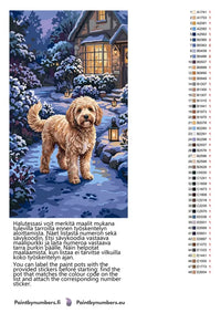 Thumbnail for Värikartta ja ohjeet - Doodle Dog in Snow 40x70cm