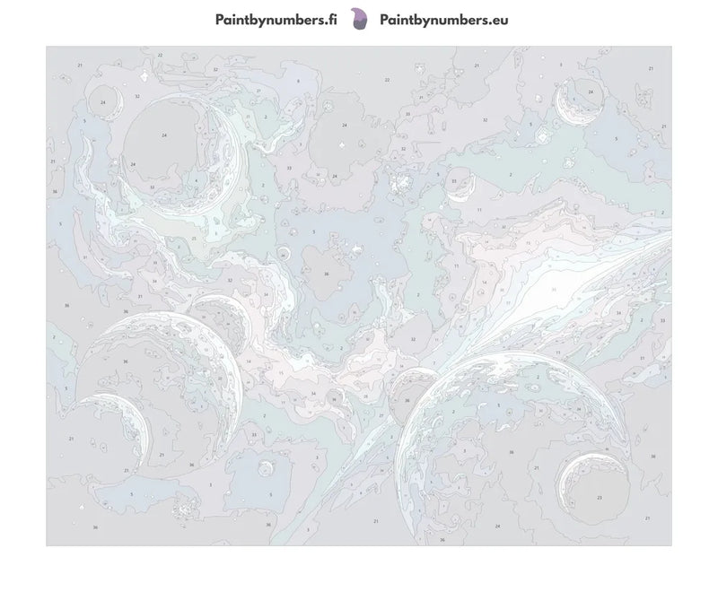 Paint by numbers canvas - Planets and Nebulae