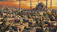 Thumbnail for Mosque and city at sunset Paint By Numbers.