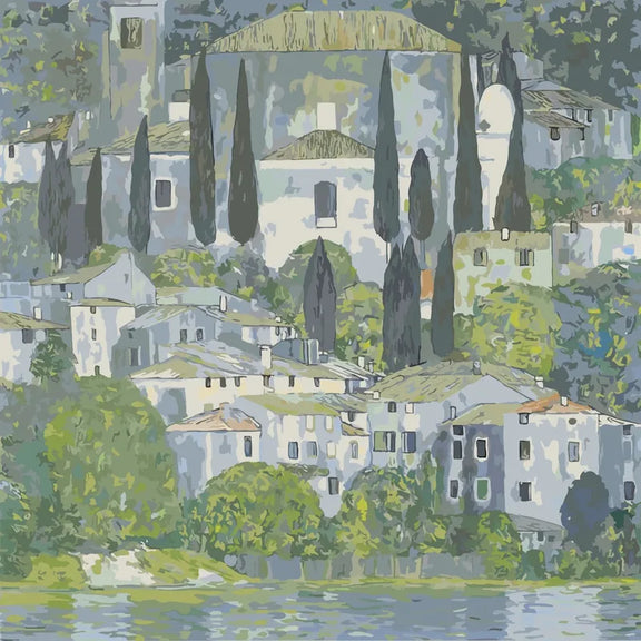 Church in Cassone numeromaalaus - Gustav Klimt