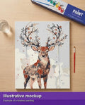 Thumbnail for Valmiin numeromaalauksen havainnekuva - Floral Antlered Deer 40x50cm