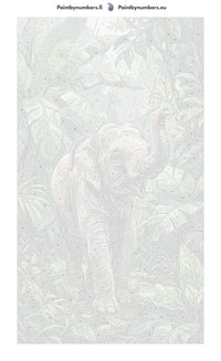 Thumbnail for Numbered canvas - Baby Elephant in Jungle 40x70cm