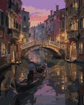 Thumbnail for Venetsian gondoli numeromaalaus - kaunis italialainen kanaali auringonlaskussa.
