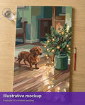 Thumbnail for Valmiin numeromaalauksen havainnekuva - Dachshund and Pine Branches 40x70cm