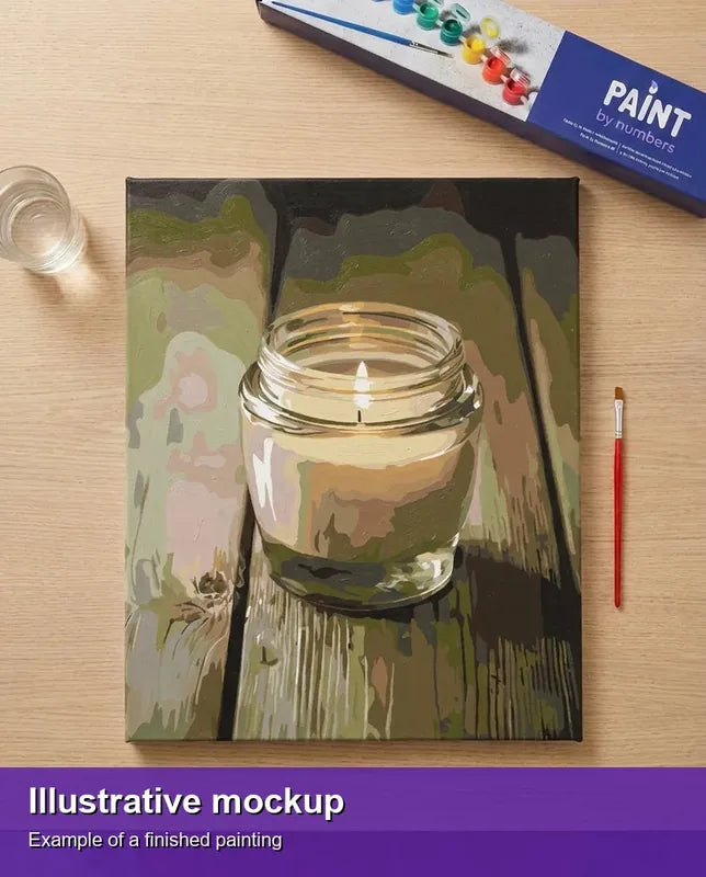 Valmiin numeromaalauksen havainnekuva - Candlelight 40x50cm