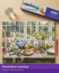 Thumbnail for Valmiin numeromaalauksen havainnekuva - Breakfast in Sunroom Still 50x40cm