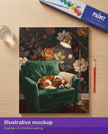 Thumbnail for Illustration of the finished paint by numbers - Dog Sleeping on Chair 40x50cm