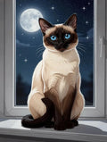 Thumbnail for Timanttimaalaus Moonlit Siamese Cat