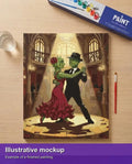 Thumbnail for Valmiin numeromaalauksen havainnekuva - Cactus Couple Dancing 40x50cm