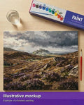 Thumbnail for Valmiin numeromaalauksen havainnekuva - Castle on Heather Hills 50x40cm