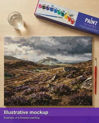 Thumbnail for Valmiin numeromaalauksen havainnekuva - Castle on Heather Hills 50x40cm