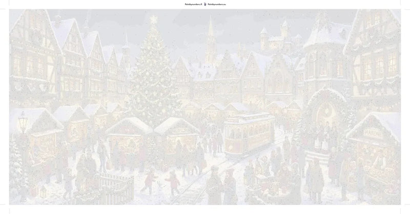 Numeromaalauksen kangas - Grand Christmas Market 80x160cm