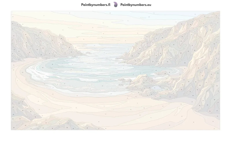 Numeroitu kangas - Rocky Cove at Sunset 70x40cm