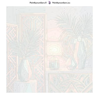 Thumbnail for Numeroitu kangas - Vases and Palm Leaves 50x50cm
