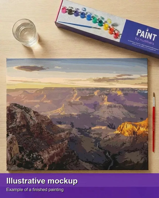 Valmiin numeromaalauksen havainnekuva - Canyon Landscape 50x40cm