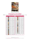 Thumbnail for Croissants and Coffee timanttimaalauksen värikartta – 31 DMC-väriä