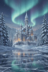 Thumbnail for Timanttimaalaus Castle Under Aurora