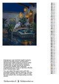 Thumbnail for Paint by numbers color chart - Heron by Fountain Courtyard - väriluettelo ja ohjeet
