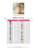 Thumbnail for Kitten in a Cup timanttimaalauksen värikartta – 28 DMC-väriä