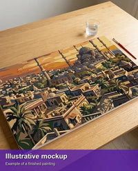 Thumbnail for Illustration of the finished paint by numbers - Mosque and City at Sunset 70x40cm