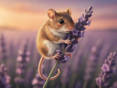 Timanttimaalaus Mouse on Lavender
