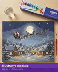 Thumbnail for Valmiin numeromaalauksen havainnekuva - Santa Sleigh Over Village 50x40cm