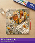 Thumbnail for Valmiin numeromaalauksen havainnekuva - Honey Jar and Candles 50x50cm