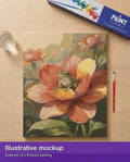 Thumbnail for Valmiin numeromaalauksen havainnekuva - Frog on Flower 40x50cm