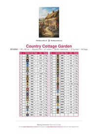 Thumbnail for Country Cottage Garden timanttimaalauksen värikartta – 47 DMC-väriä