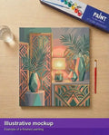 Thumbnail for Valmiin numeromaalauksen havainnekuva - Vases and Palm Leaves 50x50cm