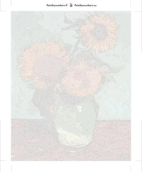 Thumbnail for Paint by numbers canvas - Sunflowers on Turquoise