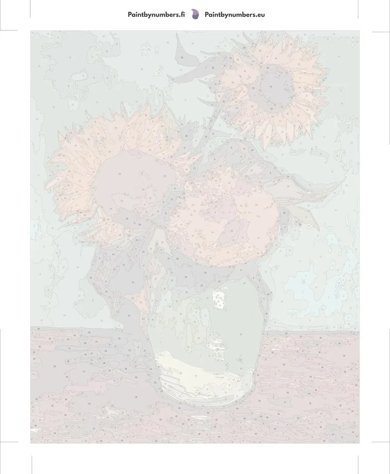 Paint by numbers canvas - Sunflowers on Turquoise