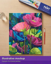 Thumbnail for Valmiin numeromaalauksen havainnekuva - Vibrant Floral Symphony 40x50cm