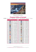 Thumbnail for Coastal Cliffs at Sunset timanttimaalauksen värikartta – 38 DMC-väriä