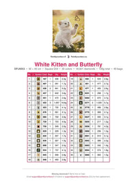 Thumbnail for White Kitten and Butterfly timanttimaalauksen värikartta – 35 DMC-väriä