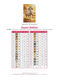 Thumbnail for Desert Stallion timanttimaalauksen värikartta – 27 DMC-väriä