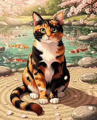 Thumbnail for Timanttimaalaus Calico Cat by Pond