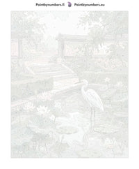 Thumbnail for Paint by numbers canvas - White Heron in Garden Pond
