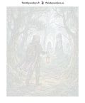 Thumbnail for Numbered canvas - Hooded Traveler in Forest 40x50cm