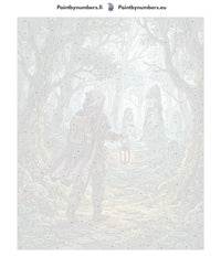 Thumbnail for Numbered canvas - Hooded Traveler in Forest 40x50cm