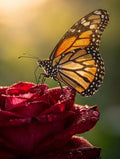 Thumbnail for Timanttimaalaus Butterfly on Rose