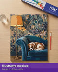 Thumbnail for Illustration of the finished paint by numbers - Dog Sleeping on Sofa 40x50cm