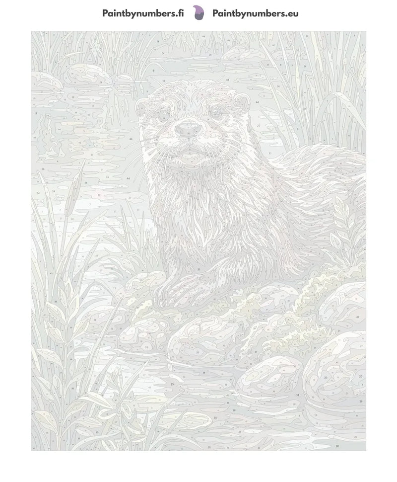 Paint by numbers canvas - Otter by Riverbank