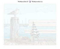 Thumbnail for Paint by numbers canvas - Seagull on Pier