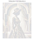 Thumbnail for Numeroitu kangas - Woman in Striped Dress 40x50cm