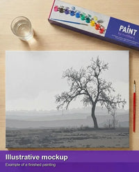Thumbnail for Valmiin numeromaalauksen havainnekuva - Lonely Tree in Mist 50x40cm